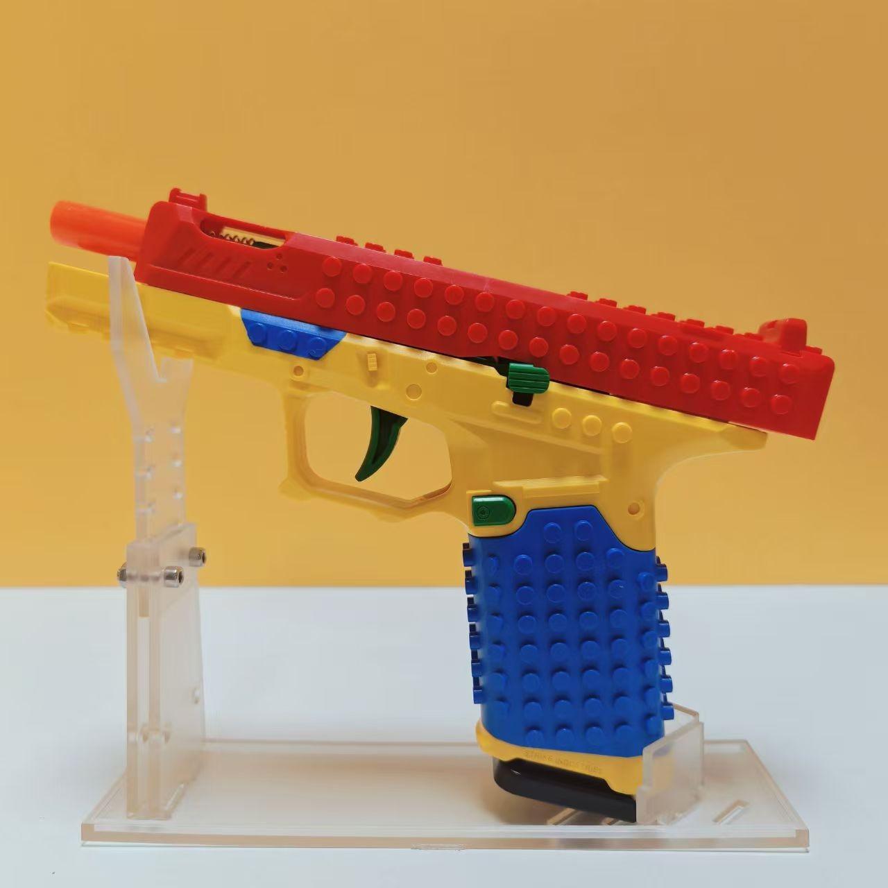 DIY Block Shell Ejector Sig17, Realistic Soft Bullet Launcher, Compatible with Block Assembly, Educational Toy, Holiday Gift, Kids' Toy, Desktop Decor