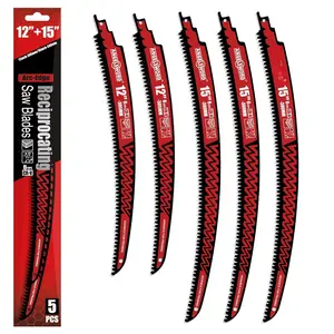 12 Inch(2 Pack)& 15 inch(3 Pack) Arc Edge Reciprocating  , 6TPI  Pruning   for Tree Trimming,