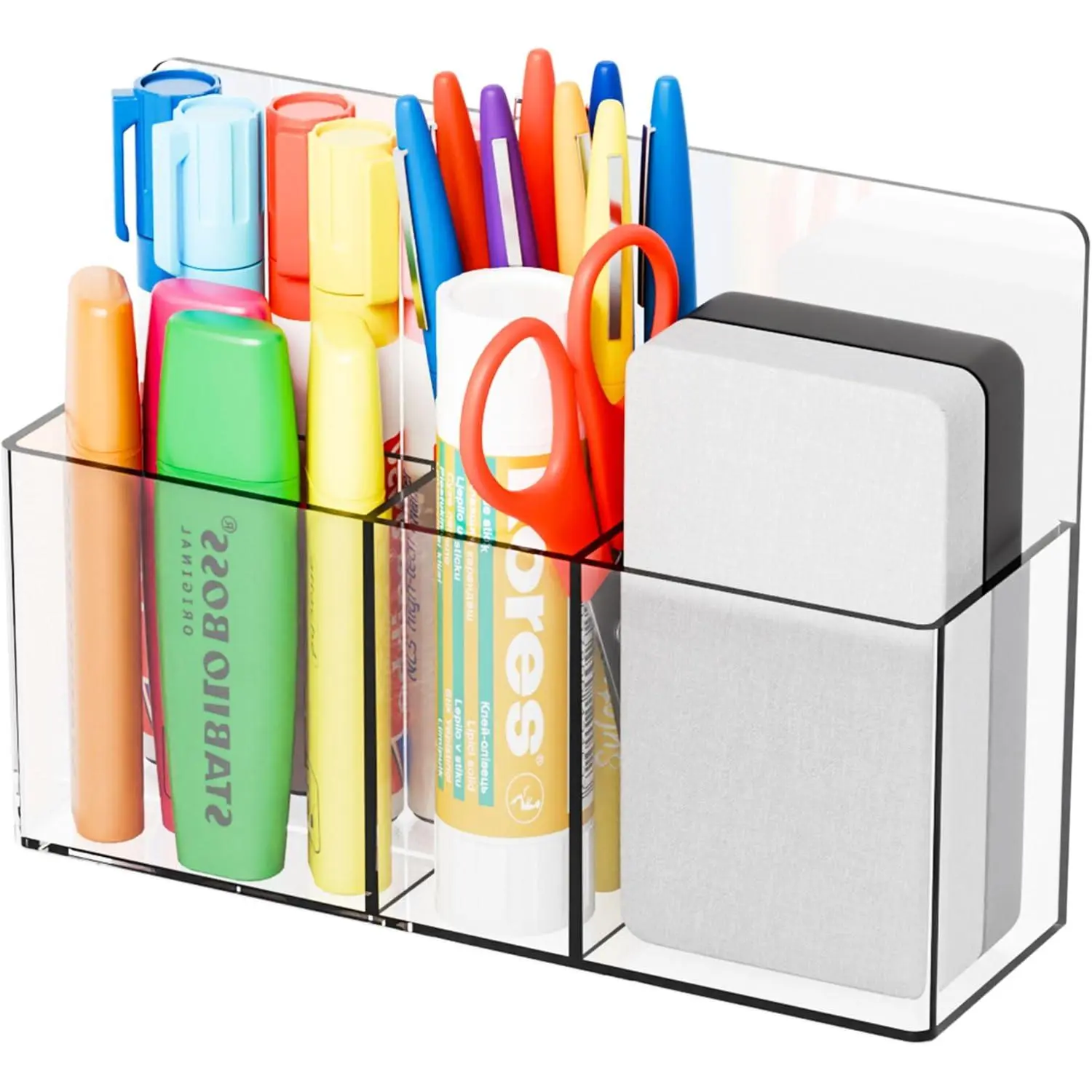 Dry Erase Marker Holder,Clear  Marker Holder with  and Adhesive for Whiteboard,,Wall,Refrigerator,Office or Classroom,White Board Accessories and Locker Pencil Holder