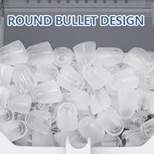 Antarctic Star Countertop Ice Maker, S/L Bullet Ice, 26lbs/Day, 9 Ice Cubes in 6 Mins, Portable Ice Machine with Ice Scoop and Handle, Self-Cleaning, One-Click Operation, for Kitchen Office Home(Black)