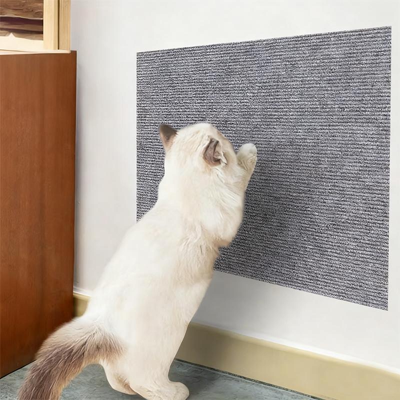 10pc Wall Self-Adhesive Anti-Cat-Scratch Sofa Protector, DIY Cats Scratching Prevention, Linen Material, Trimmable Design, Pet-Friendly