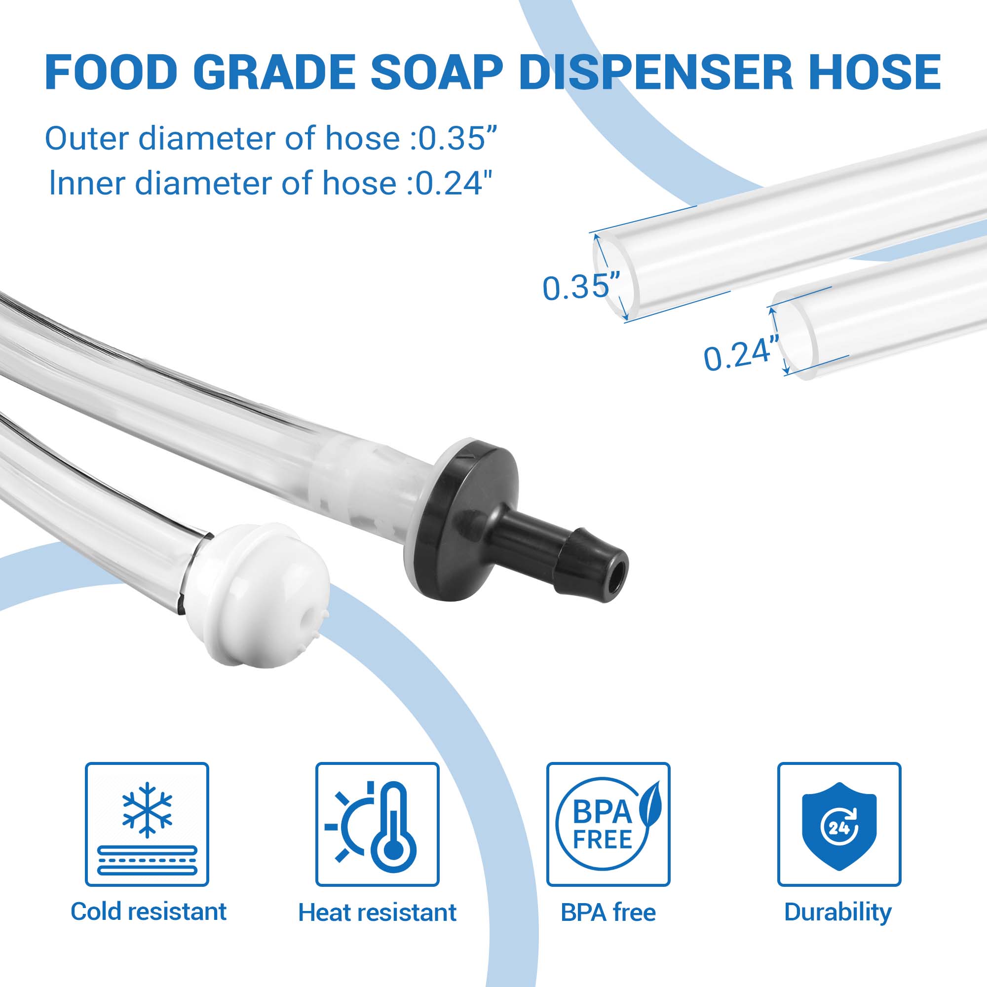 Yofidra Soap Dispenser for Kitchen Sink, Brushed Nickel Stainless Steel, 47” Tube Kit, Kitchen Bathroom Counter Space Available - Home Goods Bottle Black Colour