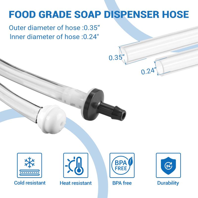 Yofidra Soap Dispenser for Kitchen Sink, Brushed Nickel Stainless Steel, 47” Tube Kit, Kitchen Bathroom Counter Space Available - Home Goods Bottle Black Colour