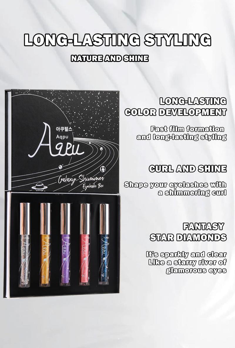 Aqpu 5 Color Shiny Mascara Set Box Waterproof Smudgeproof Formula Curling Effect Eyelash Extension Makeup Tool Perfect for Parties Festivals & Halloween Cosm mascara etic tubing mascara Cosmetic #mascara # tubing mascara