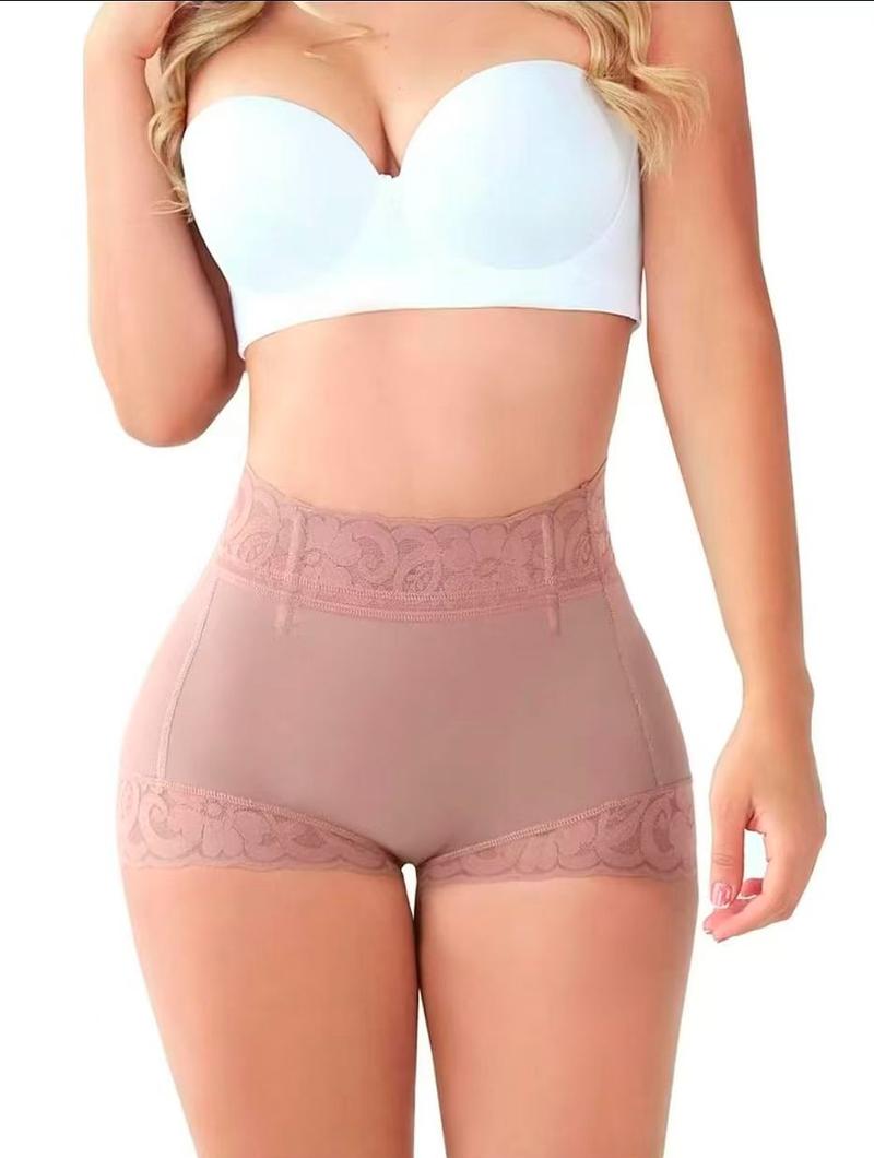 Women's High-Waist Lace Non-Slip Body Shaping Underwear with Waist Control & Buttocks Lifting Invisible Elastic for Weddings Parties Daily Wear