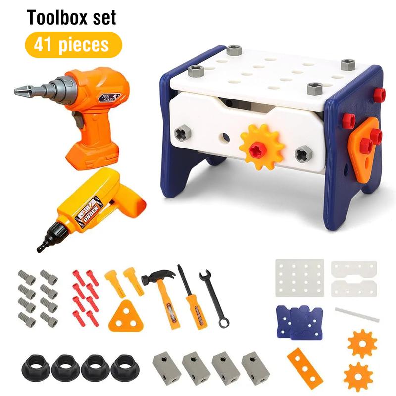 Kids Tool Set, Tool Box Kit for Kids，Tool Set with Drill,Pretend Play Construction Toys Tools for Boys Girls, Christmas Birthday Family Day Gifts，Best Birthday Gifts