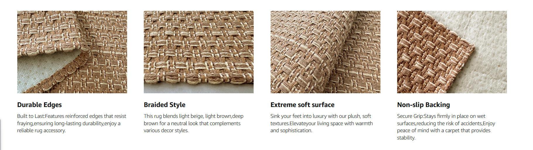 Kitchen Rug Non-Slip Washable, Absorbent Kitchen Mat for Floor, Woven Kitchen Runner Rug with Rubber Backing, Durable Stain Resistant Kitchen Carpet for Sink, Modern Boho Kitchen Decor, Anti-Skid Floor Runner