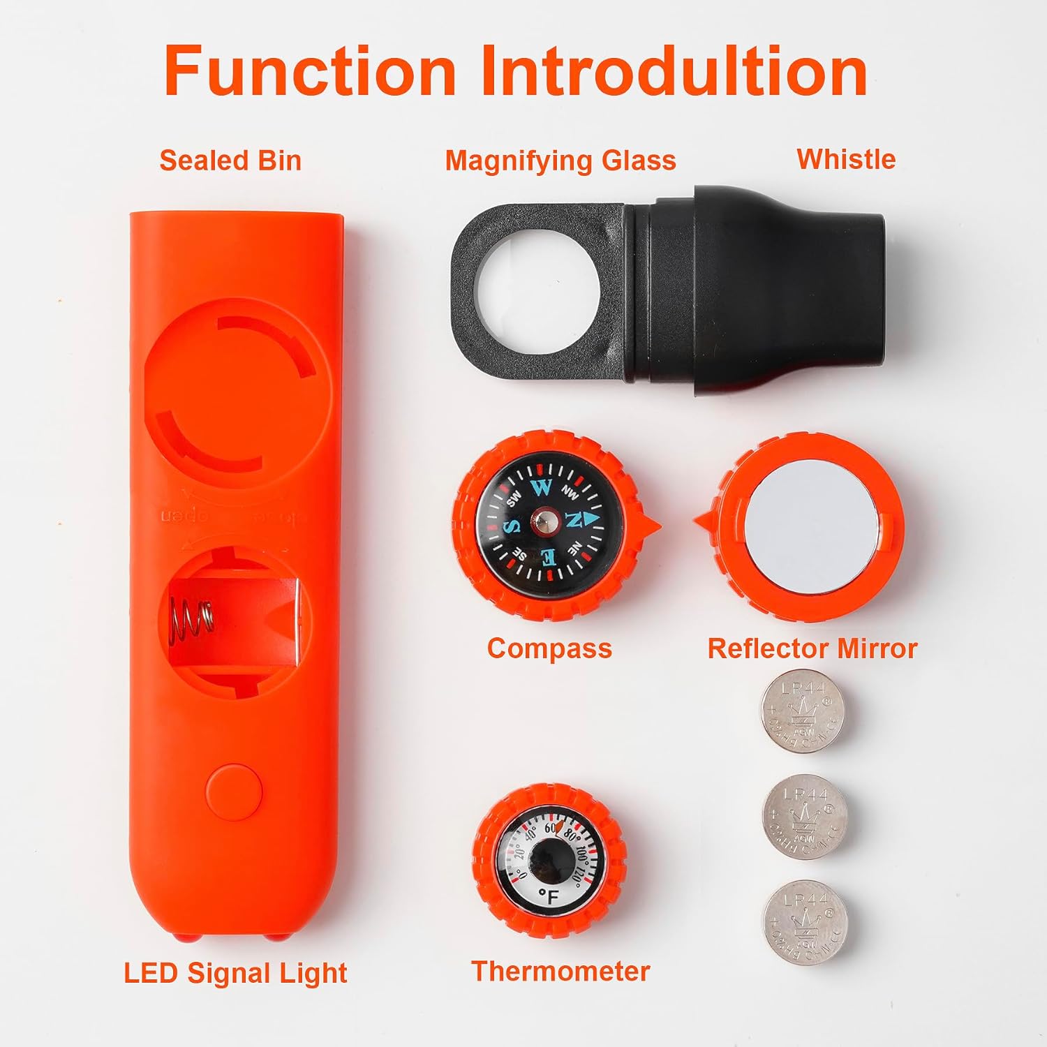 Safety Whistle,Whistle for  with Lanyard,Compass,Thermometer,Ideal for Kayaking, Boating, Hiking, Camping, Climbing