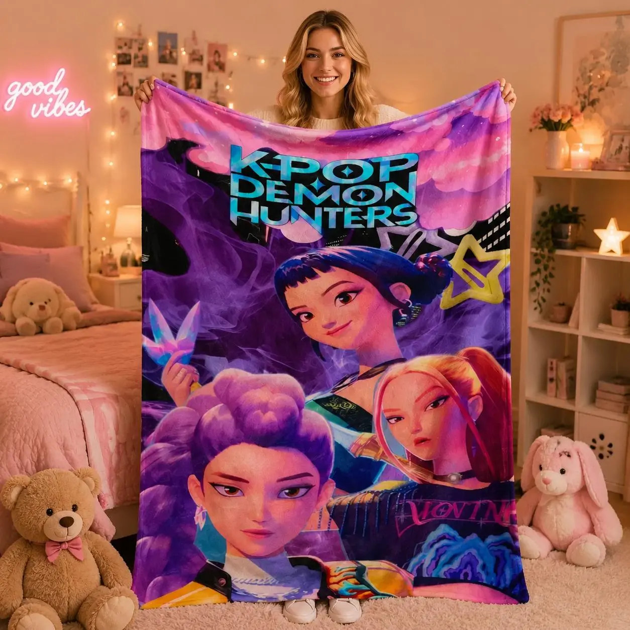 K-Pop Fans! Get Your Music Idol Inspired Blanket, Soft Idol Character Design, Perfect for Music, Decoration & Gifts, Cozy Plush Throw Blanket Kpop Fan Gift Anime Style Blanket Bedroom Decor Blanket Music Lover Gift