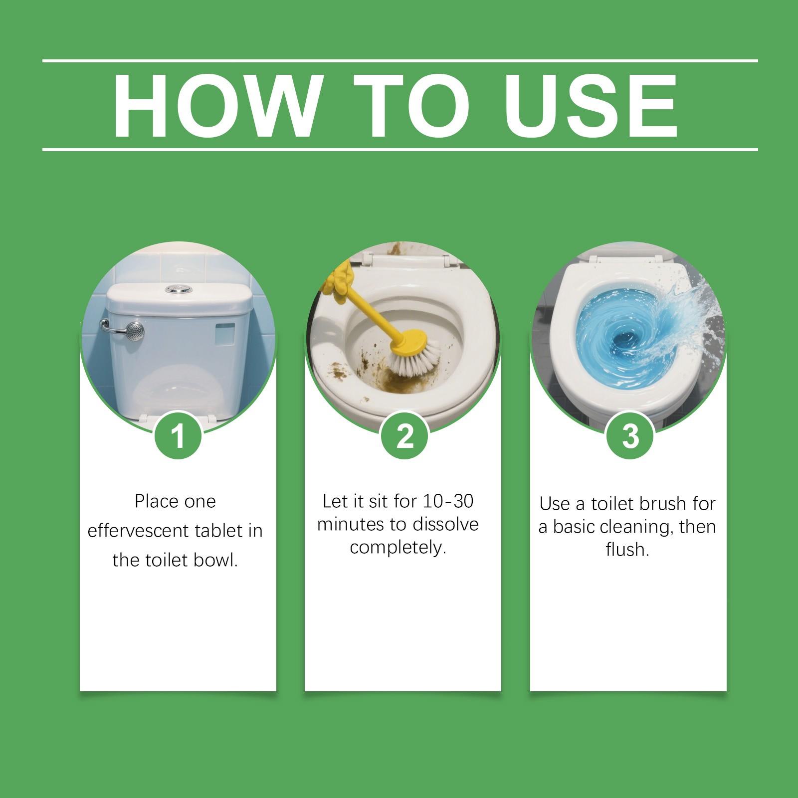 2-Pack Toilet Cleaning Tablets (12pcs*2), Daily Bathroom Toilet Cleaner, Deodorizer, Fresh Air, Stain & Scale Remover, Clean & Refreshing