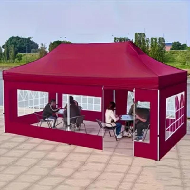 Large /blue Outdoor Tent, Durable Oxford Fabric, Foldable with Transparent Window, Multi-Functional Party Tent, Camping Gear, Folding Canopy