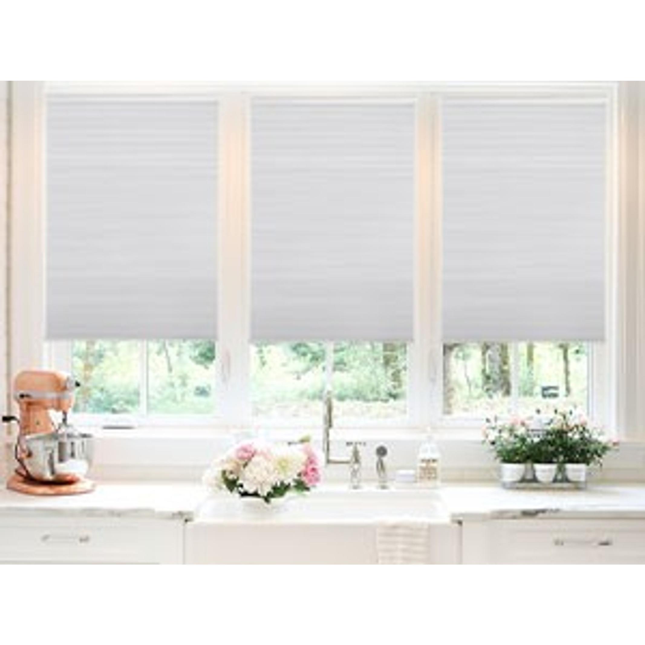 Custom Cordless Blackout Cellular Shades for Windows, Honeycomb Window Shades with Thermal Insulation, Child & Pet Safe Room Darkening Shade, Easy Install, Custom Size, White