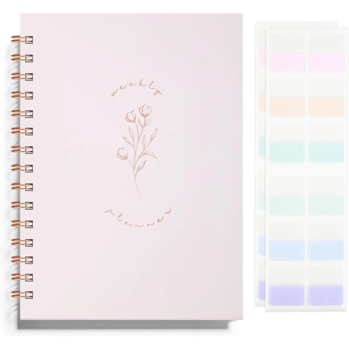 Undated Weekly and Monthly Planner Spiral Bound, Weekly Goals Notebook