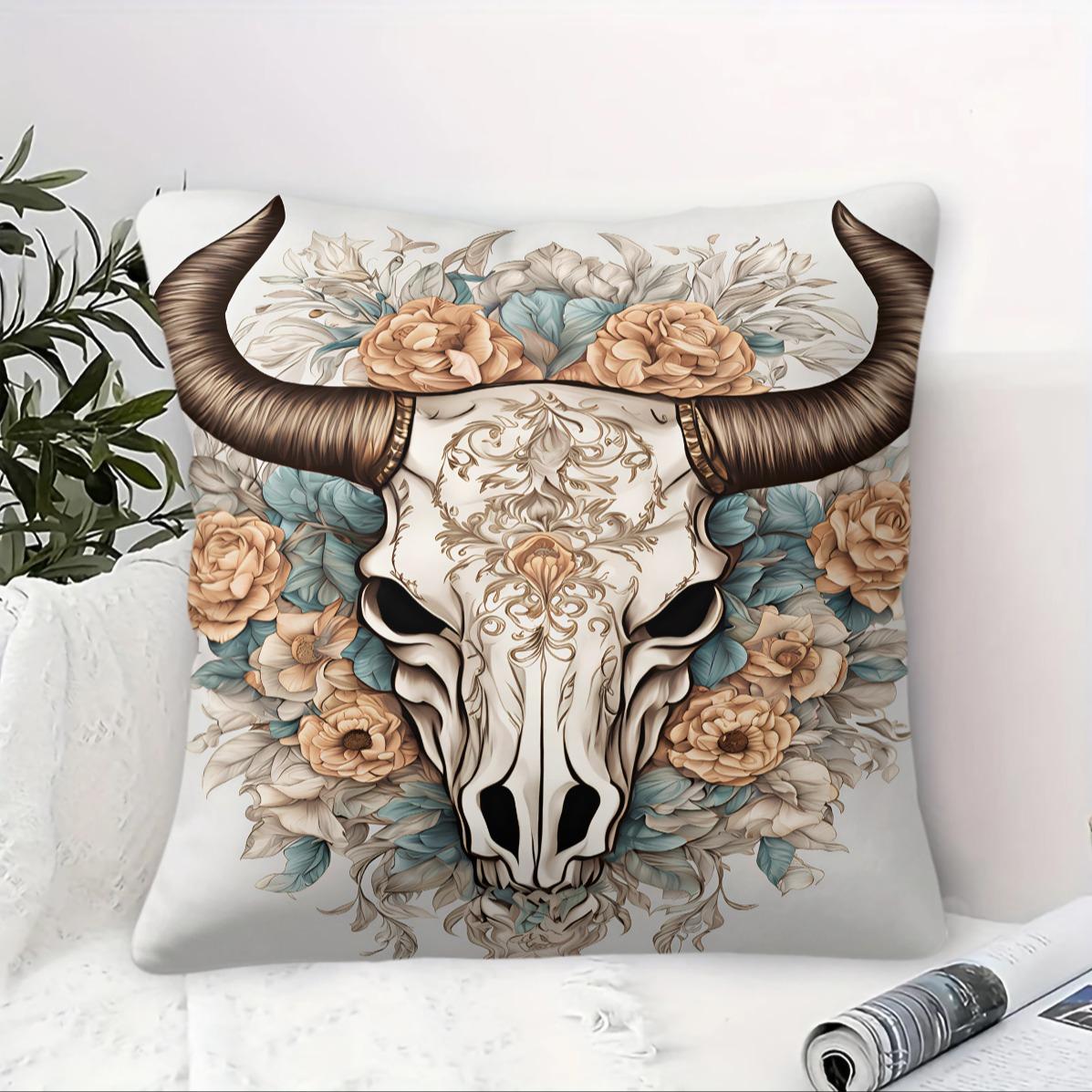 Bohemian Western Country Style Pillow, Machine Washable, Diverse Artistic Trendy Prints, Plush and Soft Filling, Universal for All Scenes and People, Sofa Decorative Cushion (Includes Pillow Insert, Removable), Home Decorative Cushion