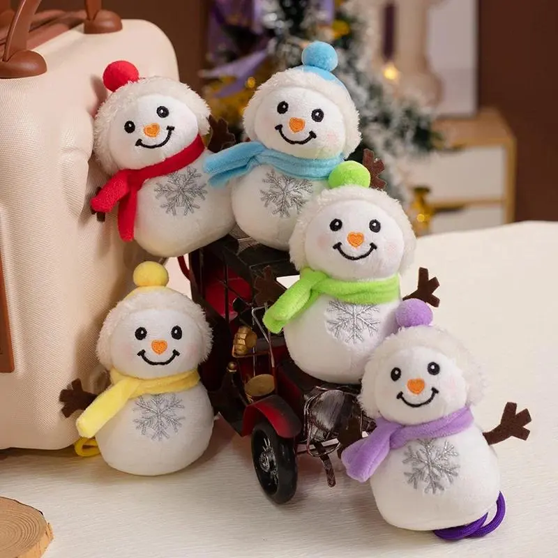 2026 Hot selling toys Cute Snowman Plush Toys Kawaii Snowman Stuffed Doll Bag Pendant Keychain Christmas Tree Decor Christmas Gifts For Children Kids Internet-famous toy