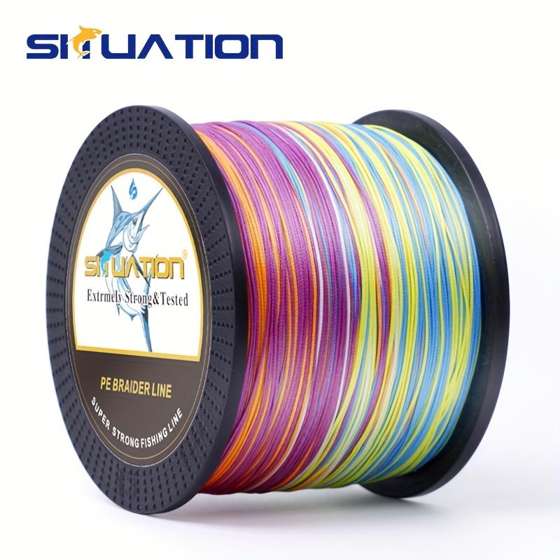 SIIUATION 500M-546YDS super strong fishing line, 4 strands of multi thread PE wear-resistant braided wire, 12 25 40 60 80 100 pound smooth long throw