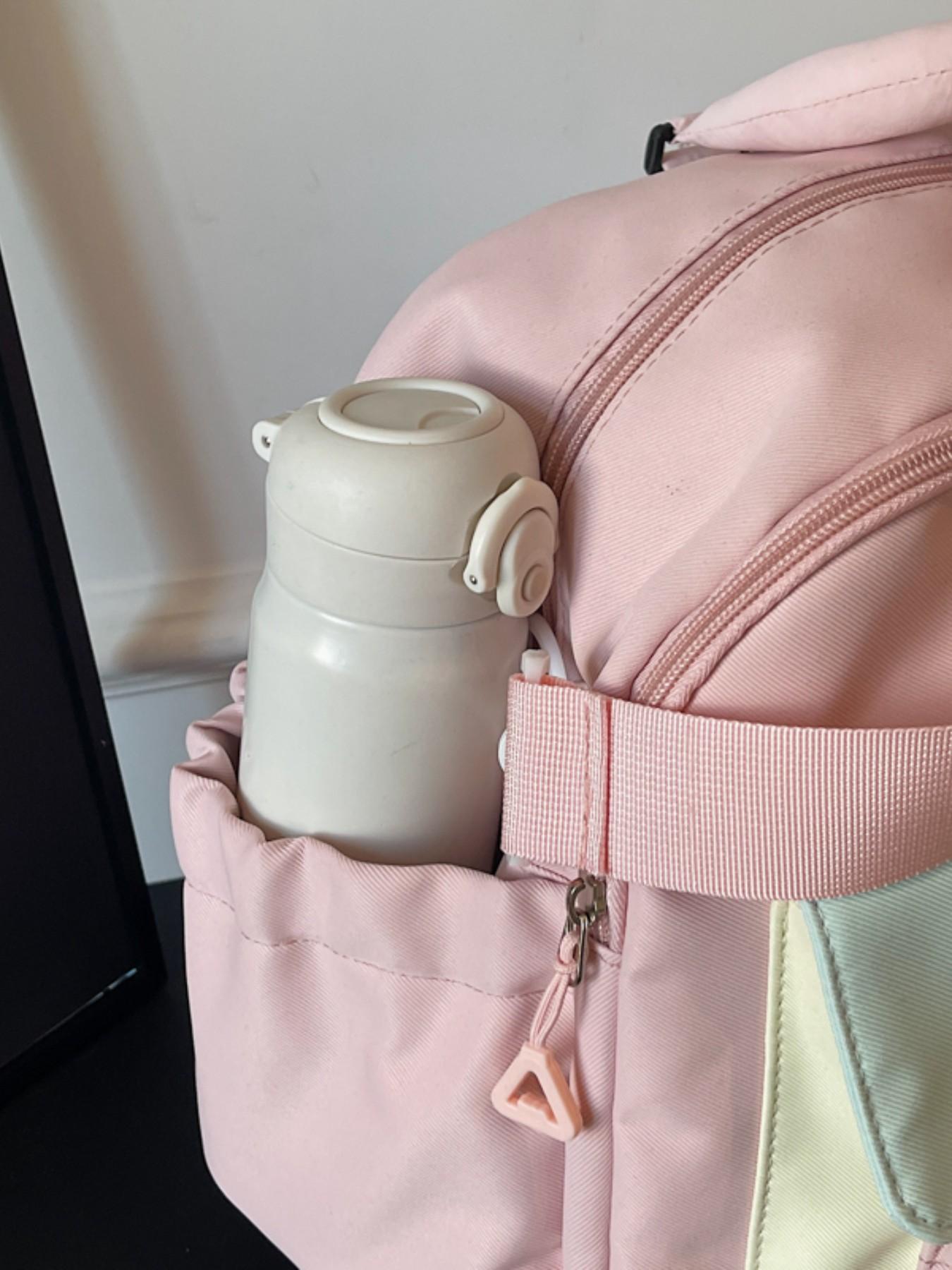 Dopamine Star Color Block Fitness Bag, Sweet Girl Style, Crossbody Handbag, Large Capacity, Student Commute Travel Bag