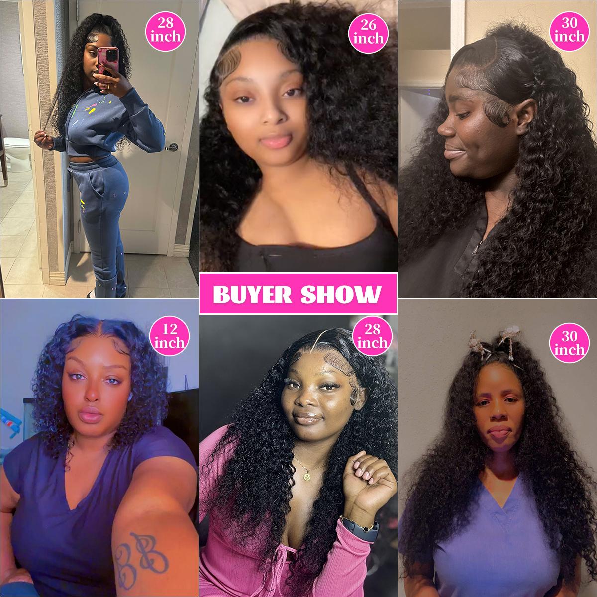 Bling Hair 13x6 Deep Curly Human Hair Wigs 13x4 Transparent Lace Frontal Wig Deep Wave Lace Front Wig For Women PrePlucked Wigs 180% Density TikTokShopHolidayHaul