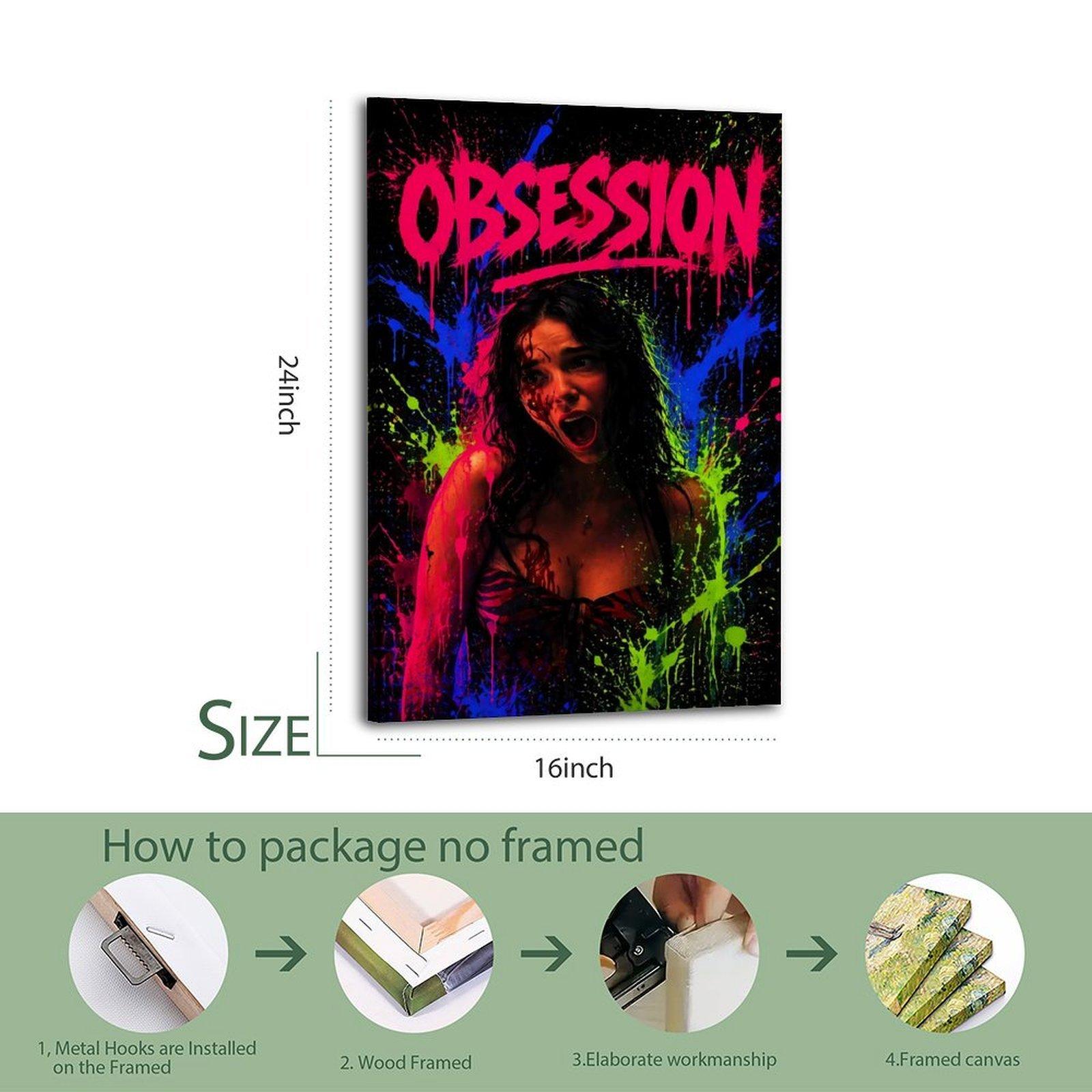 Obsession Artistic Frameless Canvas Prints, Home Decor Wall Art for Bedroom, Bathroom Room Decor, Above Bed Wall Decor