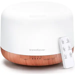 500ml Oil Diffuser with Remote, Ultrasonic Aromatherapy Diffusers Mother's Gift Scent Humidifier Vaporizer Auto-Off Timer for Large Room Home, Yellow