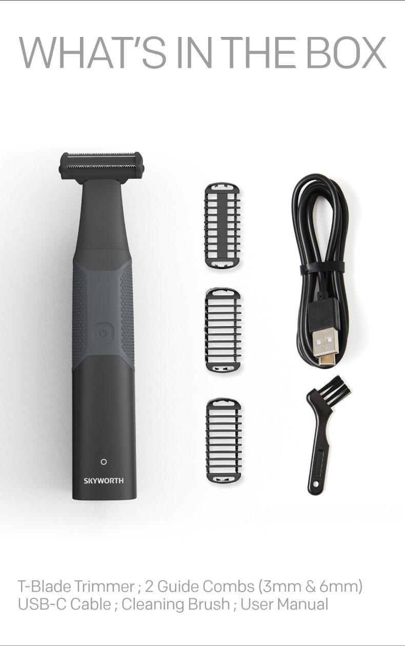 Skyworth T-blade Trimmer, Precise trimming, Waterproof & USB Rechargeable, Long Lasting for Travel & Daily Use, 2025 New Beard Shaver