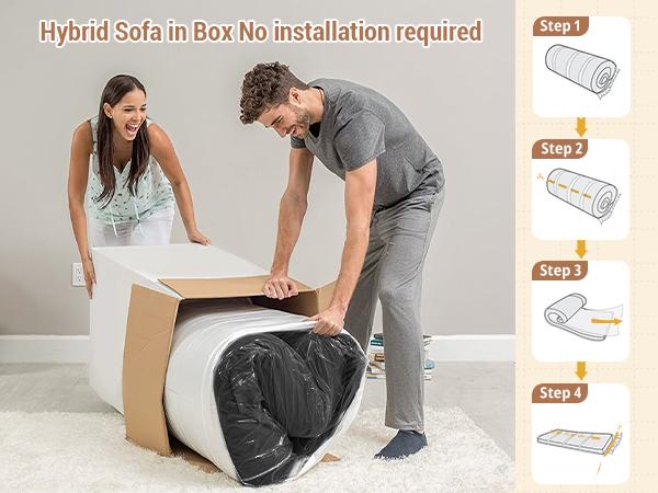 75'' Cloud Loveseat Sofa, No Assembly Required Comfy Deep Seat Couches 1 pcs for Living Room, Bedroom, Apartment