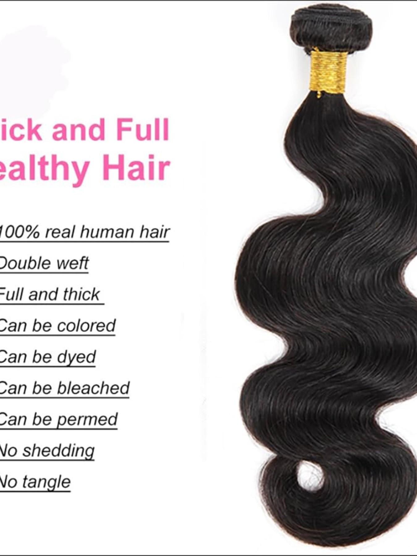 1PC 4A-NBW Natural Black Body Wave Human Hair Bundle, Brazilian Hair Weave