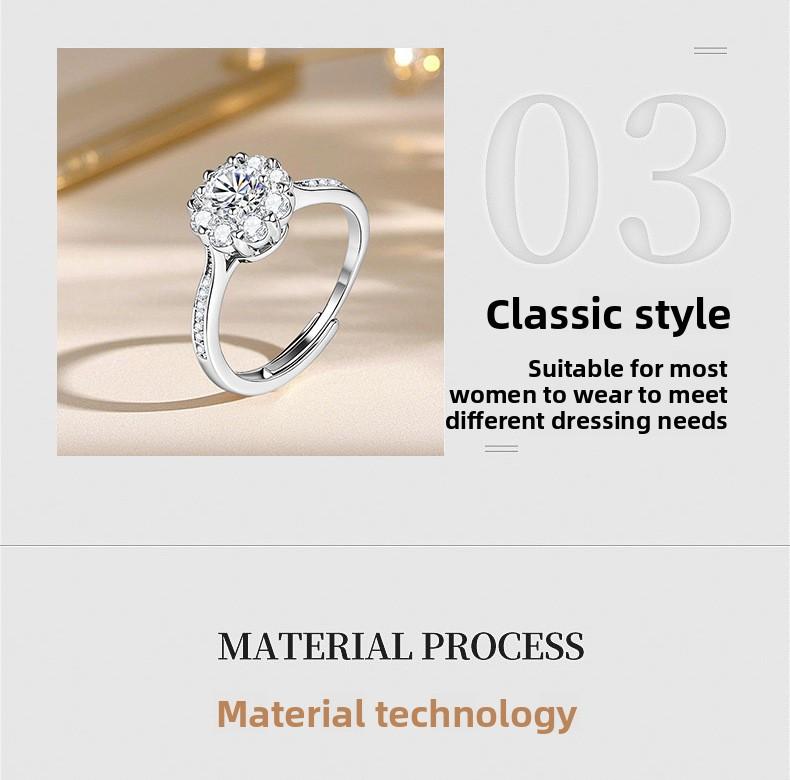 Unique design exquisite full-diamond ring for women, trendy and personalized zirconia minimalist style index finger ring with adjustable opening