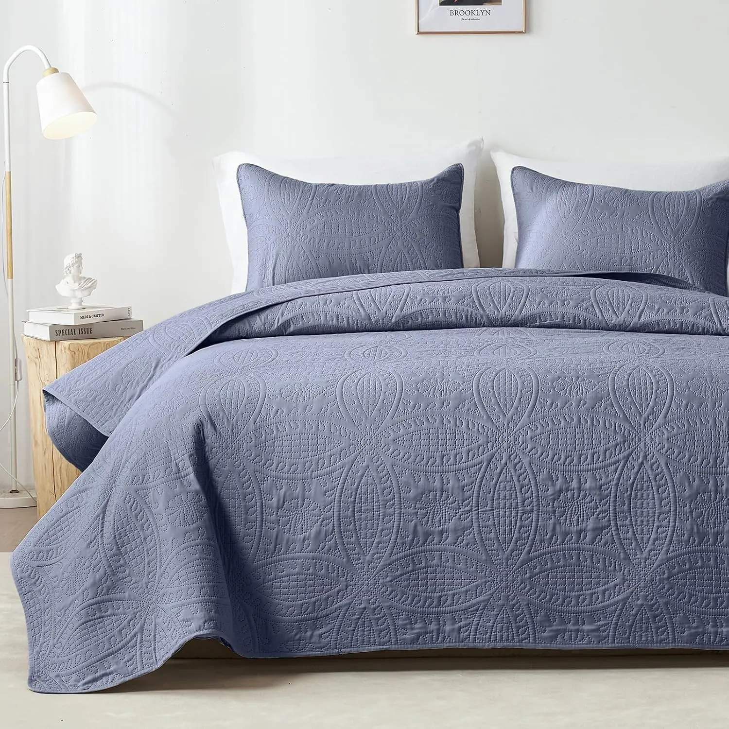 Coin Pattern Bluish Grey