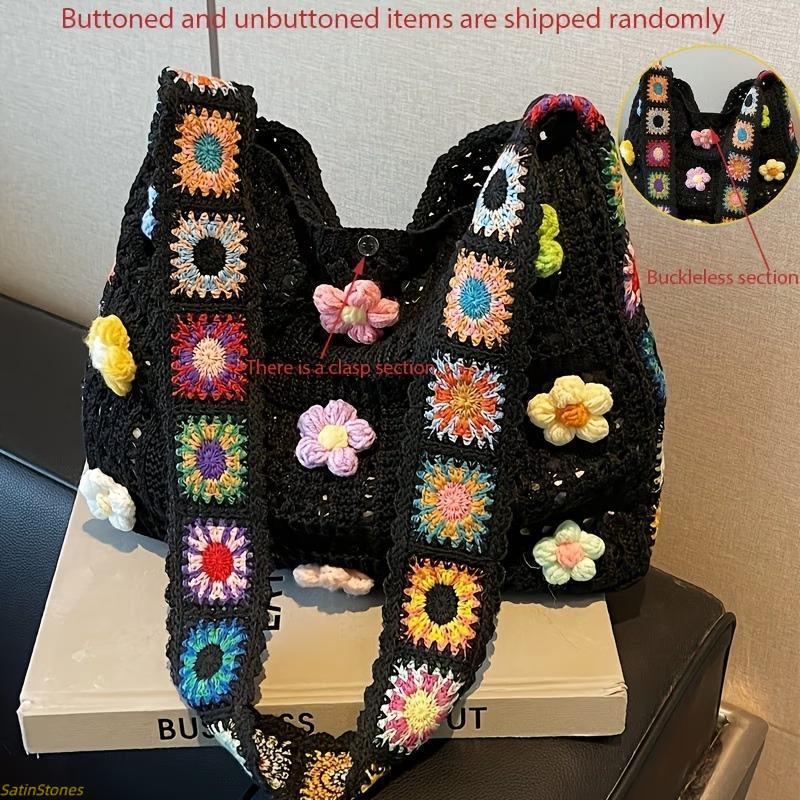 Women's Vintage Floral Patchwork Messenger Bag — Bohemian-Style Color-Block Crossbody Tote, Casual Fabric Shoulder Bag, Lightweight Everyday Handbag, Shopping Shoulder Bag, Stylish Versatile Bag