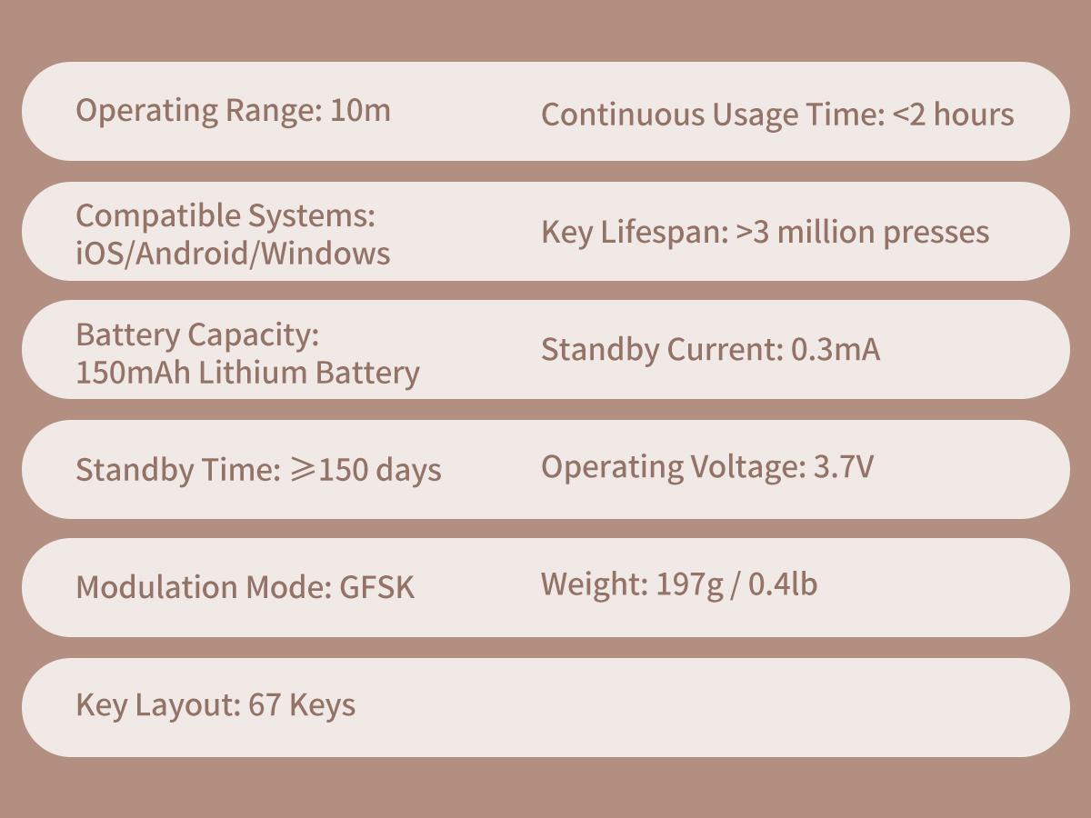 Mofii Foldable Bluetooth Keyboard, Compact & Portable Cat Design, Cartoon Theme, Milk Tea Color, Multi-Device Compatible, US QWERTY Layout, Folding Wireless Keyboard