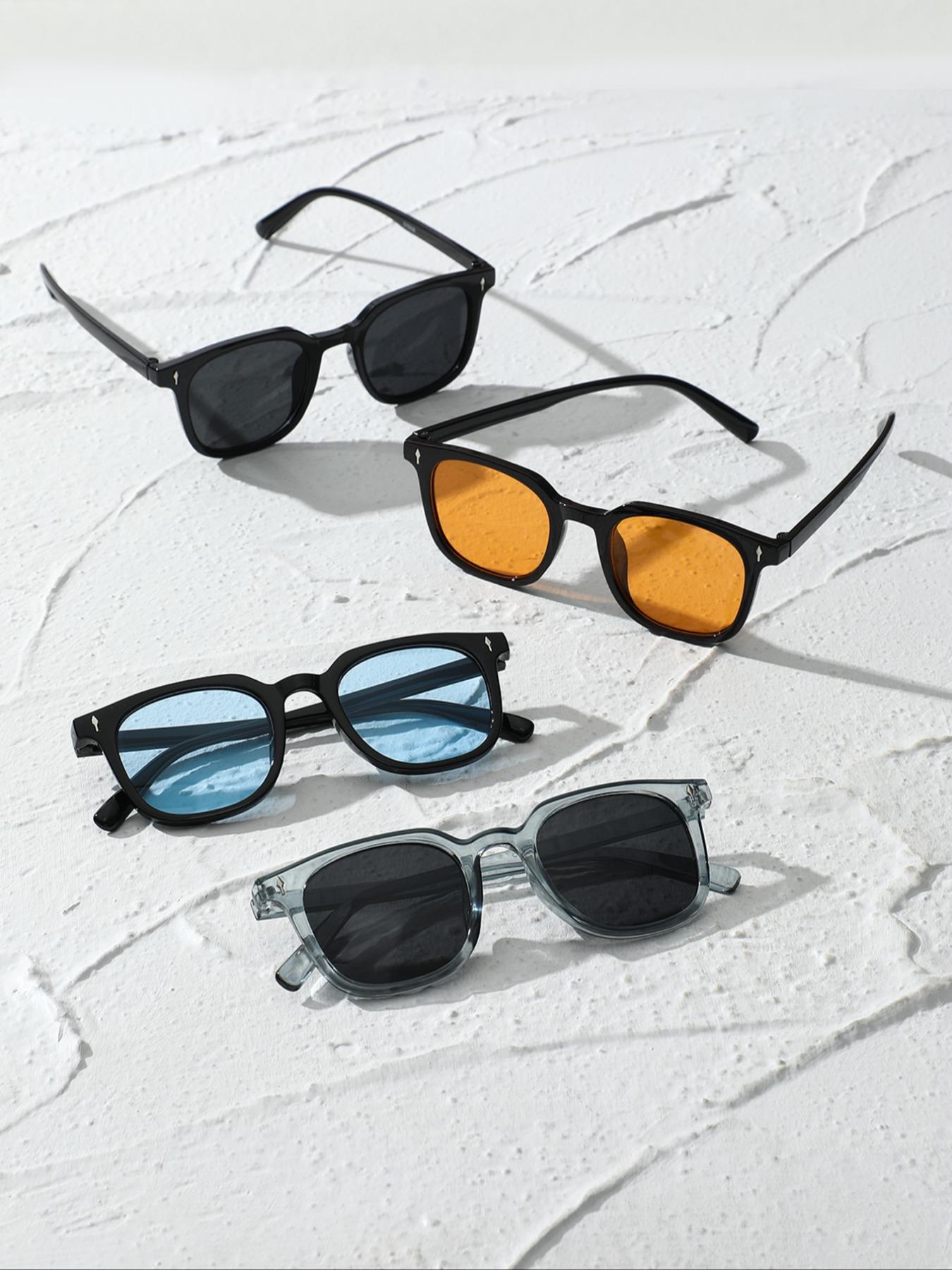 Classic Style Men's Sunglasses, 3-4 Pairs, High Quality Sunglasses, Perfect for Daily Life, Beach Parties, Fashionable Eyewear, Stylish Accessories