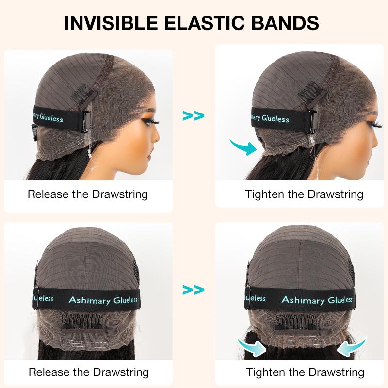 250% Density Water Wave Invisi Strap Snug Fit 360 Wig with Drawstring Bleached Knots Pre Cut Lace Beginner Friendly Glueless Ready to Go Human Hair Pre Everything with Baby Hair Around Wig