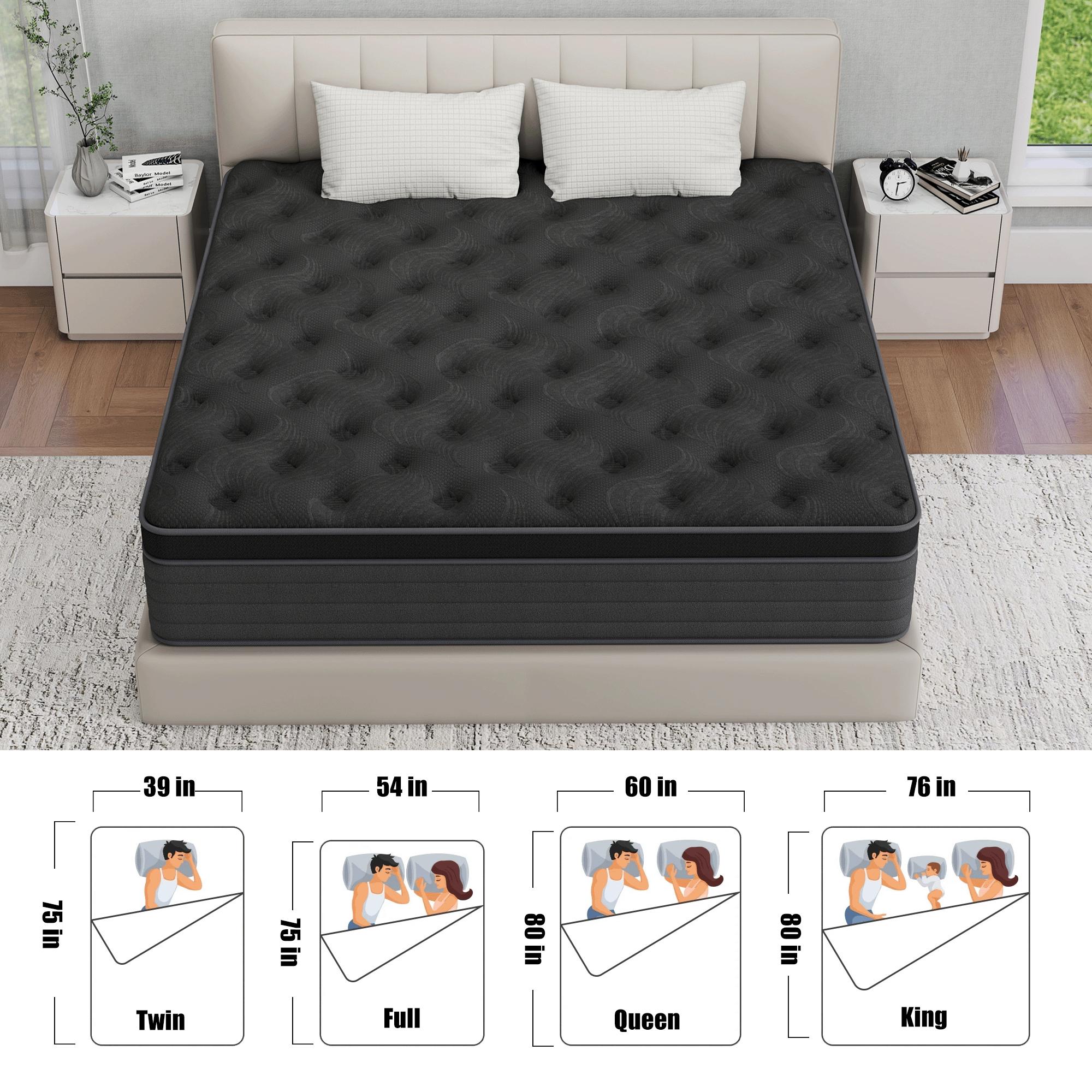 mattress queen size mattress 12/14 Inch Twin, Full, Queen, King Mattress Memory Foam And Spring, Hybrid MattressMedium Firmness, Lumbar Support, For Home Rooms Hotels, Boxed Halloween ChristmasGift Furniture Ergonomic queen size mattress Interior Modern