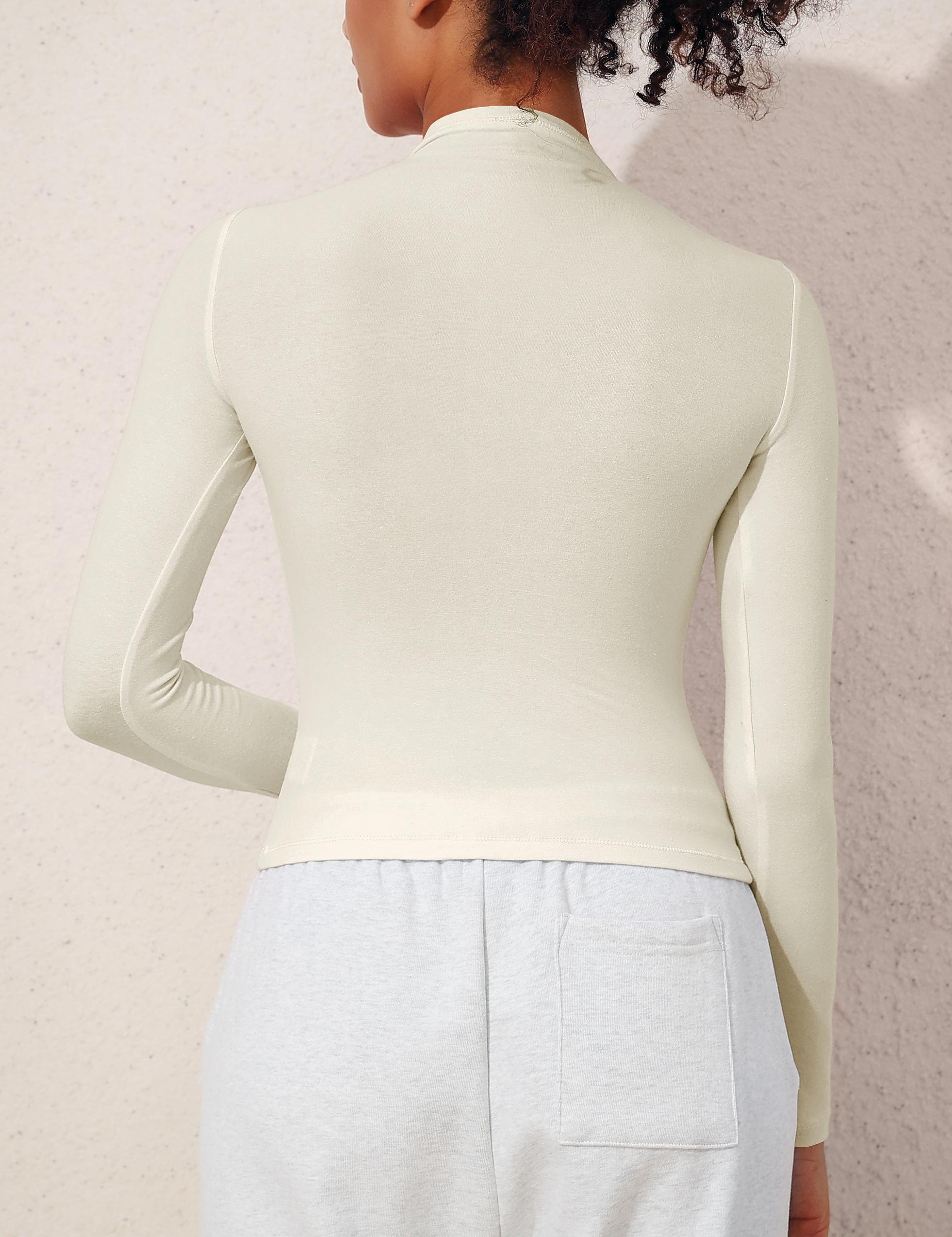 Hilor Women's Long Sleeve T Shirts Basic Cotton Mock Neck Tops Tight Fitted Going Out Crop Tops Y2K Tees Shirts Hilor Women's Long Sleeve T Shirts Basic Cotton Mock Neck Tops Tight Fitted Going Out Crop Tops Y2K Tees Shirts