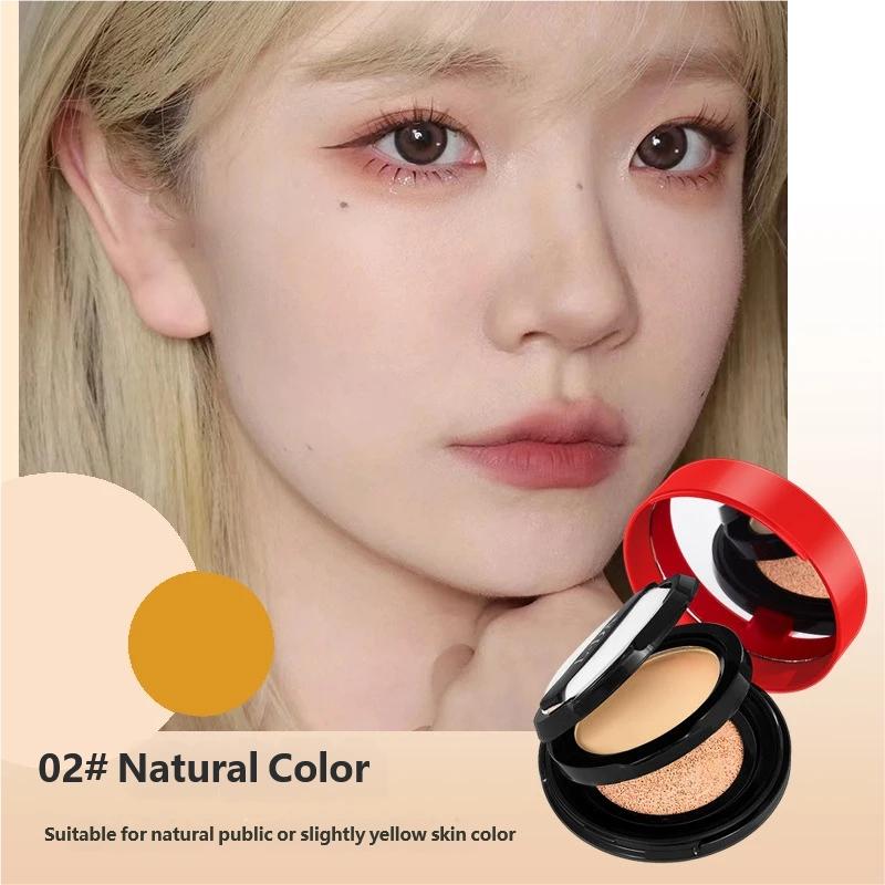 Double Layer Cushion Bb Cream Liquid Foundation, High Coverage Long-Lasting Matte Finish, Transfer-Resistant Formula, Suitable for Combination Skin