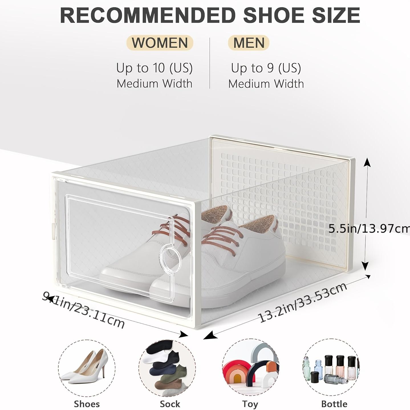 24-Pack Transparent Plastic Shoe Boxes with Lids, Foldable and Stackable Shoe Storage Bins Organiser - Waterproof, Space-Saving Shoe Storage for All Shoes, Multilayer Sneaker Display Racks - Suitable for Entryways, Bedrooms, Homes, and Dorms