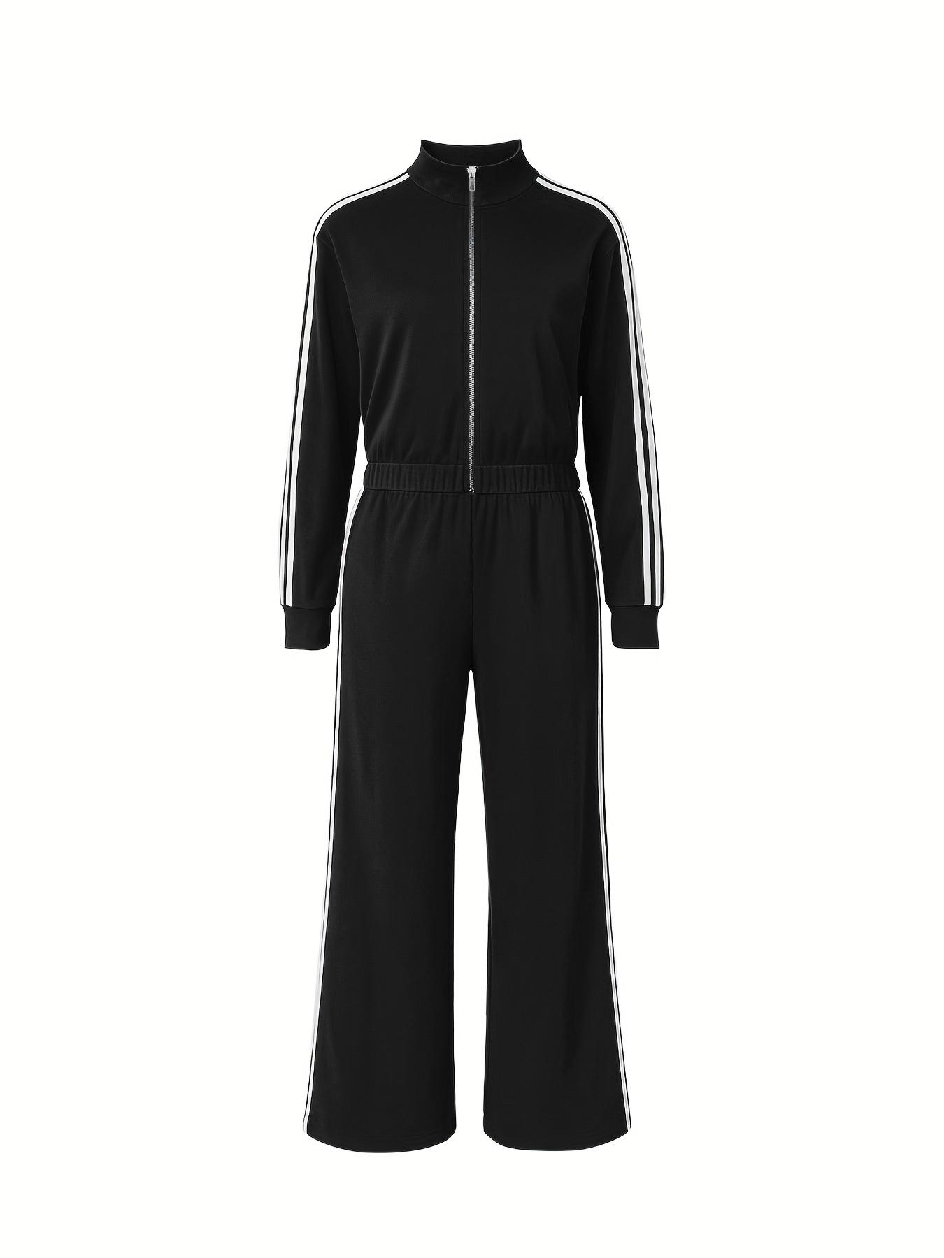 Women's Tracksuit Set, Casual Long Sleeve Zip Up Jacket & Pants Set for Spring & Fall, Women's Clothes for Daily Wear, Sweatsuit Set Outfit