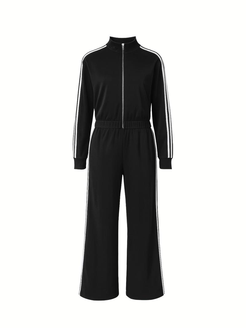 Women's Tracksuit Set, Casual Long Sleeve Zip Up Jacket & Pants Set for Spring & Fall, Women's Clothes for Daily Wear, Sweatsuit Set Outfit