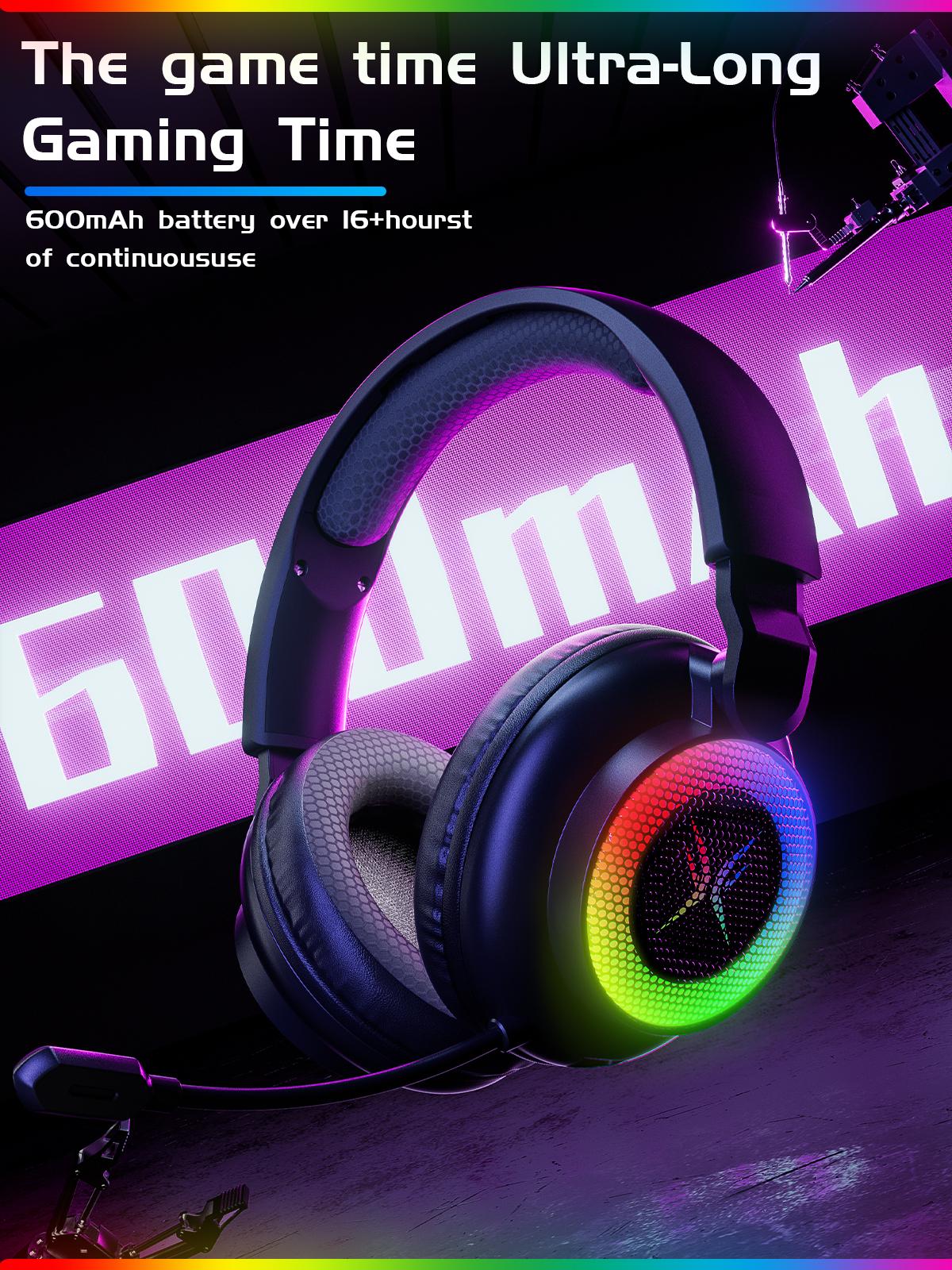 TAGRY K12 Quad-Mode Gaming Headset - 40mm Drivers - Memory Foam Cushion - Bluetooth 5.3-USB-A/C Dual Interface 2.4G - Wired 3.5mm Audio Jack - For PC, Mac, PS4, PS5,Switch, Xbox, Smart Phone, Laptop, Smart Watch, Tablet