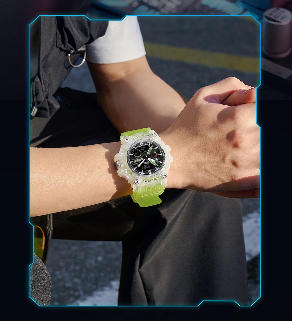 SANDA 3179 for Male Clock shock New Sports Men's Military Watch Waterproof Wristwatch, Men's Sportive Analog-digital Quartz Watch, Water resistant watch with Luminous & Alarm & Calendar Function, with Box