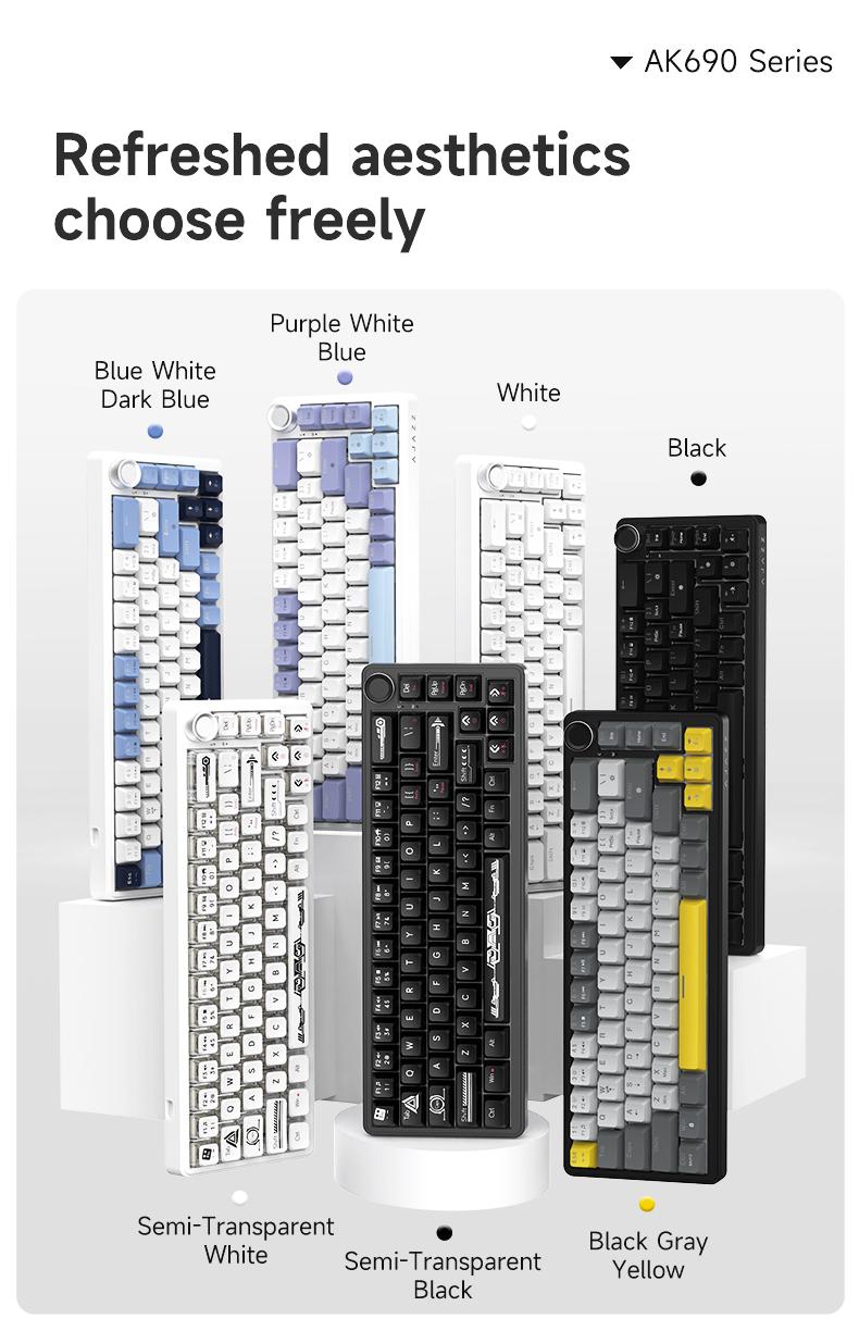 AJAZZ AK690 wired gaming mechanical keyboard 65% layout
