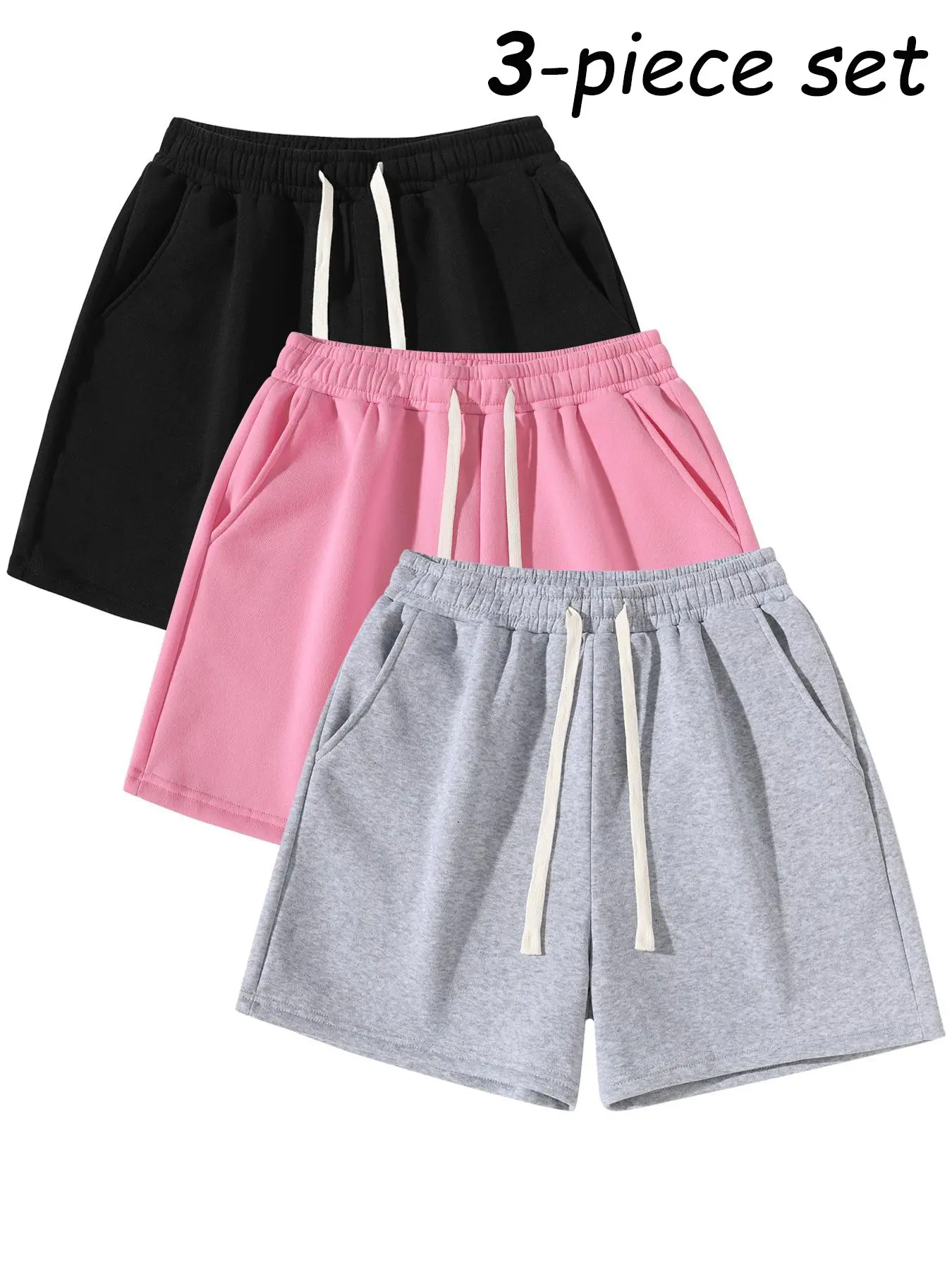 Unisex Drawstring-Waist Shorts for Any Occasion, Soft Warm Fabric Gym Shorts for All Seasons, Athletic Casual Shorts