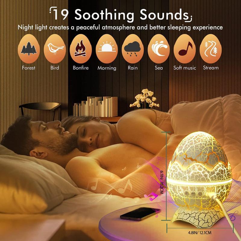 Galaxy Star Projector Night Light, Dinosaur Egg Shaped Galaxy Star Projector Night Lamp with Timer, Aurora Projector Lamp with Multiple Light Effects & Soothing Sounds, Creative Projection LED Light for Party