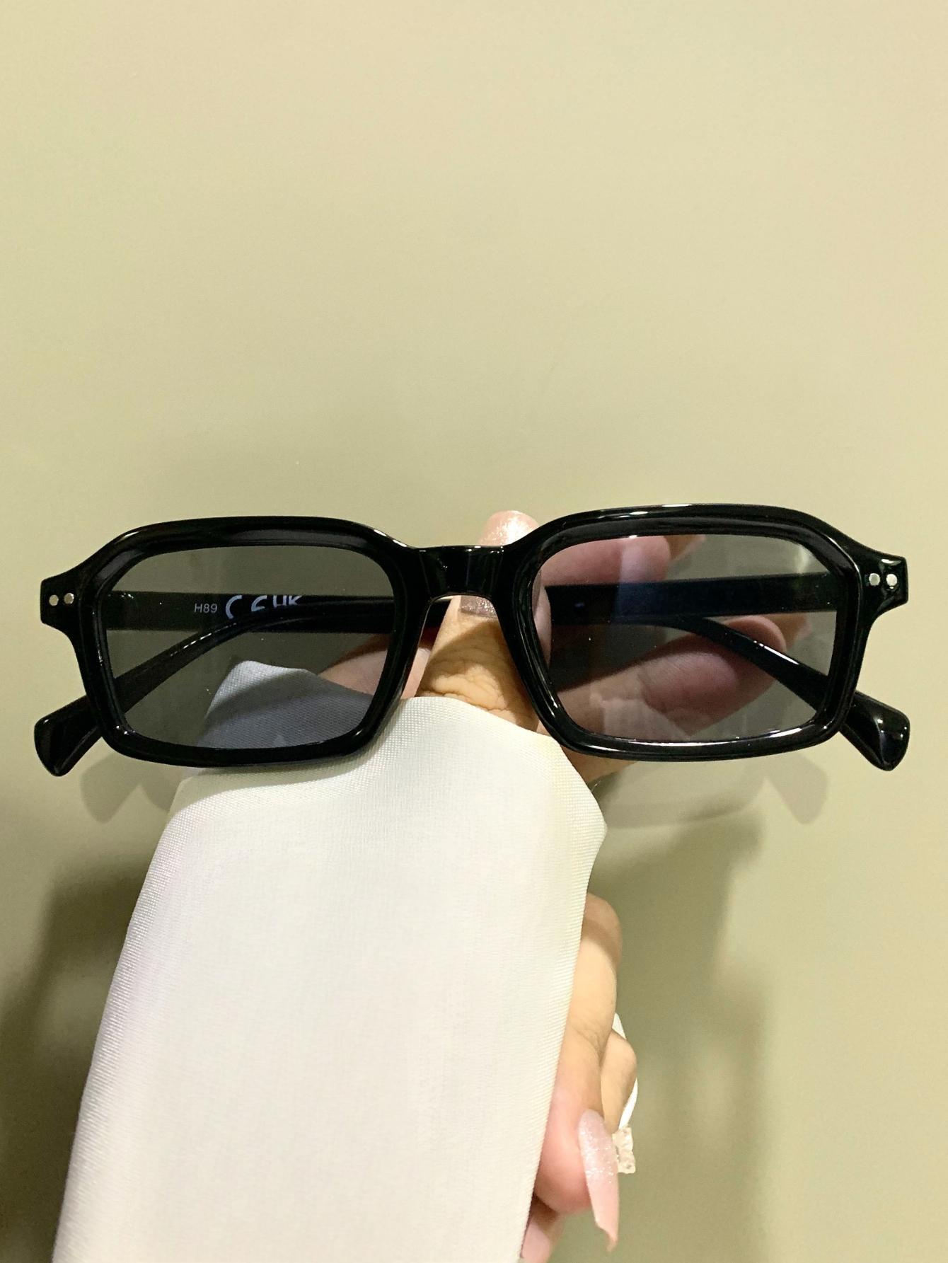 Small Frame Rectangular Glasses, Simple Fashion Trend Decorative Eyeglasses for Men and Women