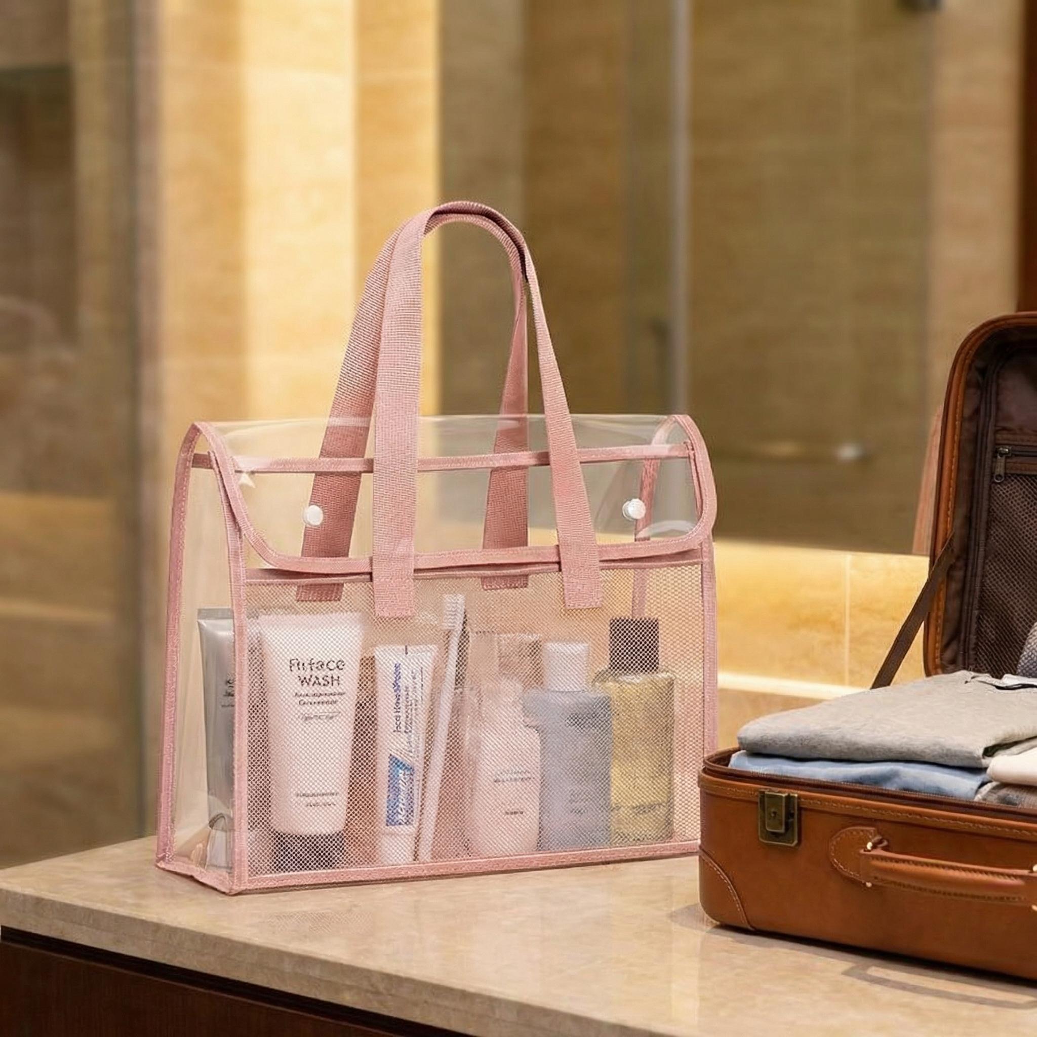 Large Capacity Transparent PP Document Bag - Multi-compartment design, suitable for tablets, A4 papers, and stationery - Durable portable file box, visible content design