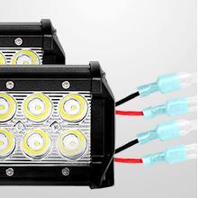 Nilight 4.5Inch 42W 4200LM Amber LED Light Pods Round Flood Light Off Road Lights Fog Lights Driving Roof LED Work Light with 16AWG Wiring Harness Kit-2 Leads dealsforyoudays