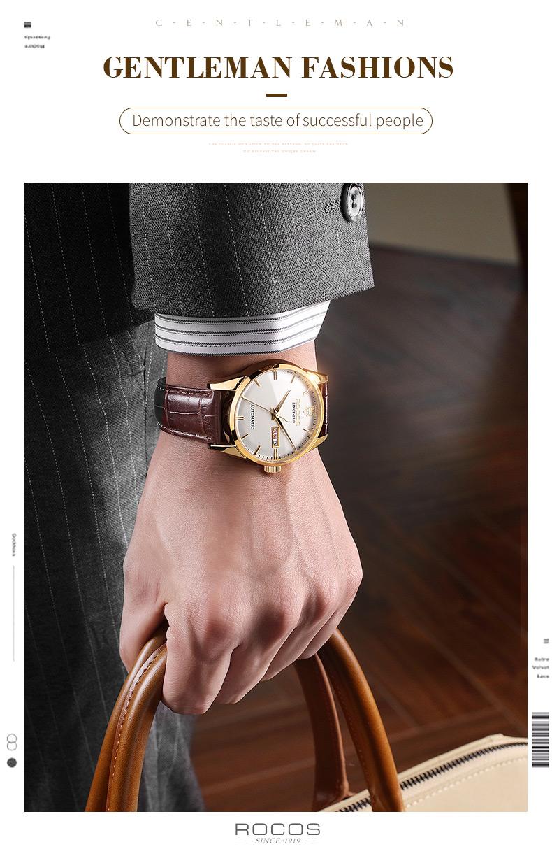 ROCOS Luxury Fully Automatic Mechanical Watch | High-End Stylish Design, Waterproof & Durable, Men's Minimalist Elegance, Showcasing Exceptional Taste