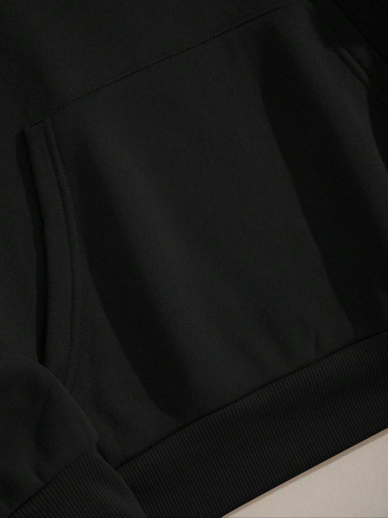 Men's Stylish Calvin Graphic Tracksuit, Casual Sweatsuits: Black Hoodie and Jogger Set with Gold Logo Print, Perfect for Urban Streetwear and Casual Daily Outfits