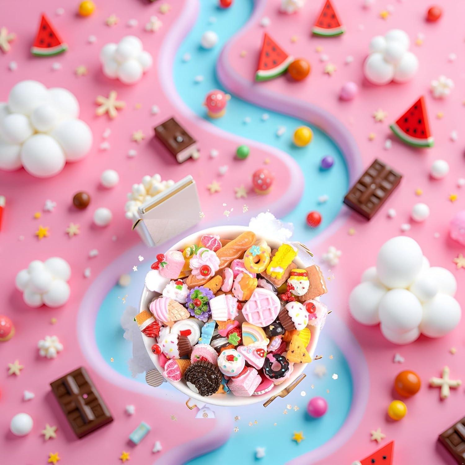 10 count Mixed Kawaii   Charms,  Ice Cream Donut Sugar Slime Mixed Charms, Assorted Candy DIY  Art Tips Decorations for Phone Case Rhinestones  Art Accessories,Shoe Decoration